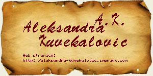Aleksandra Kuvekalović vizit kartica